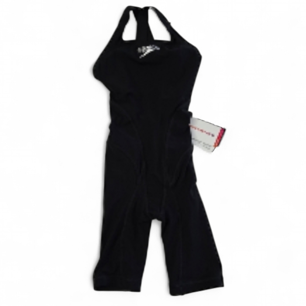 Speedo Vanquisher Youth's Competition Swimming Swimsuit Black Lined Size 20